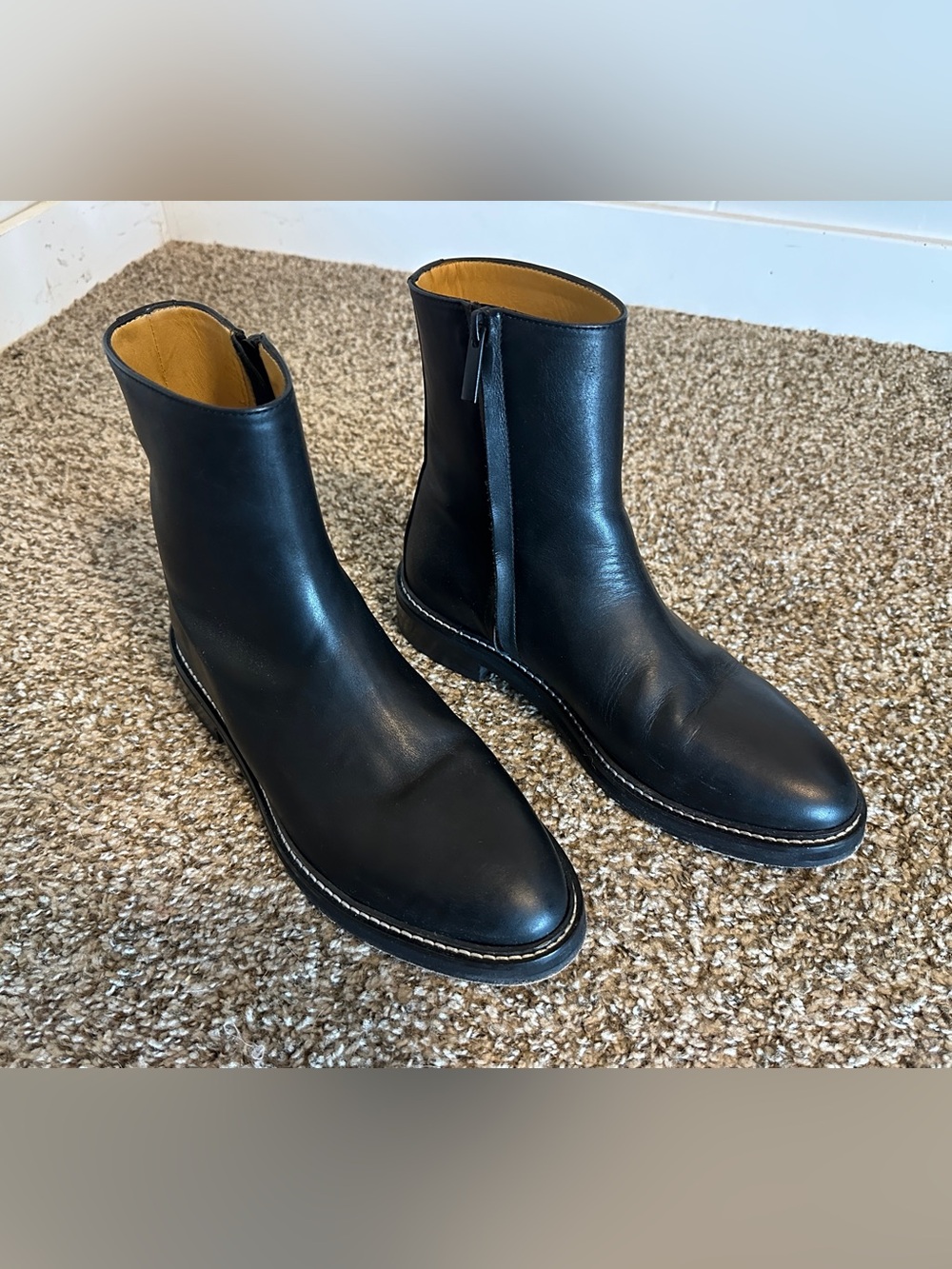 Jenni Kayne Blake Ankle Boot Black Leather Zip EU 40 US 9.5/10